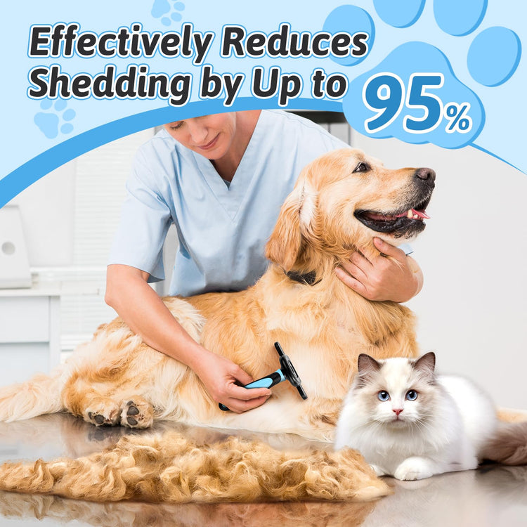 MIU COLOR Pet Grooming Brush, Deshedding Tool for Dogs & Cats, Effectively Reduces Shedding by up to 95% for Short Medium and Long Pet Hair, Purple