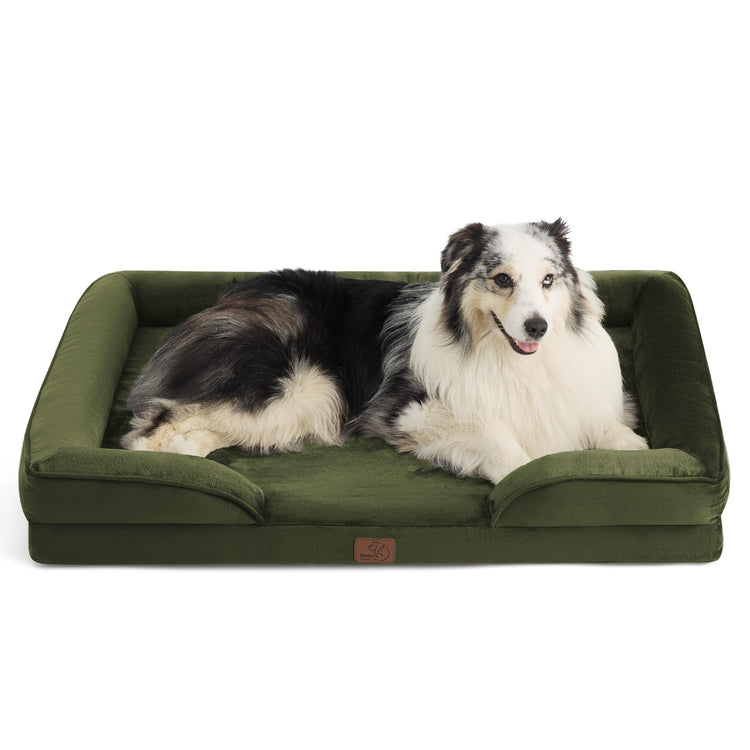 Bedsure Orthopedic Dog Bed Medium Size Dogs - Washable Small Medium Dog Cat Bed Waterproof, Comfort Cats Couch Sofa with Washable Removable Cover, Pets Bed with Nonskid Bottom, Grey, 28"