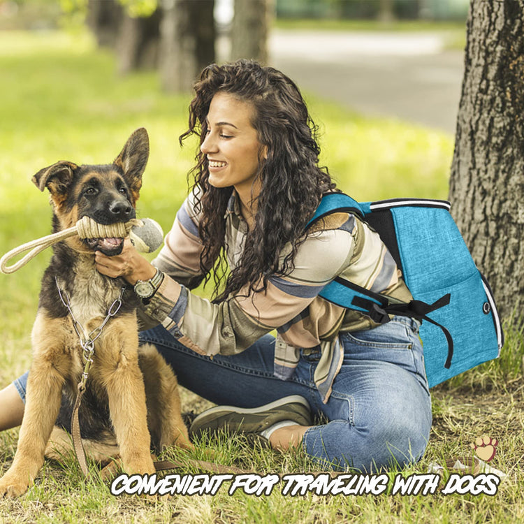 BAGLHER丨Dog Travel Bag Backpack, Airline Approved Pet Supplies Backpack, Dog Travel Bag with 2 Silicone Collapsible Bowls and 2 Food Baskets, Black