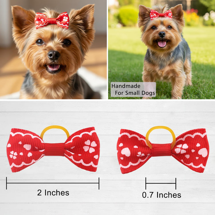 QingHan Dog Hair Bows Small Puppy Clips for Pet Grooming Accessories Doggy Gifts 60Pcs (30 Pairs)