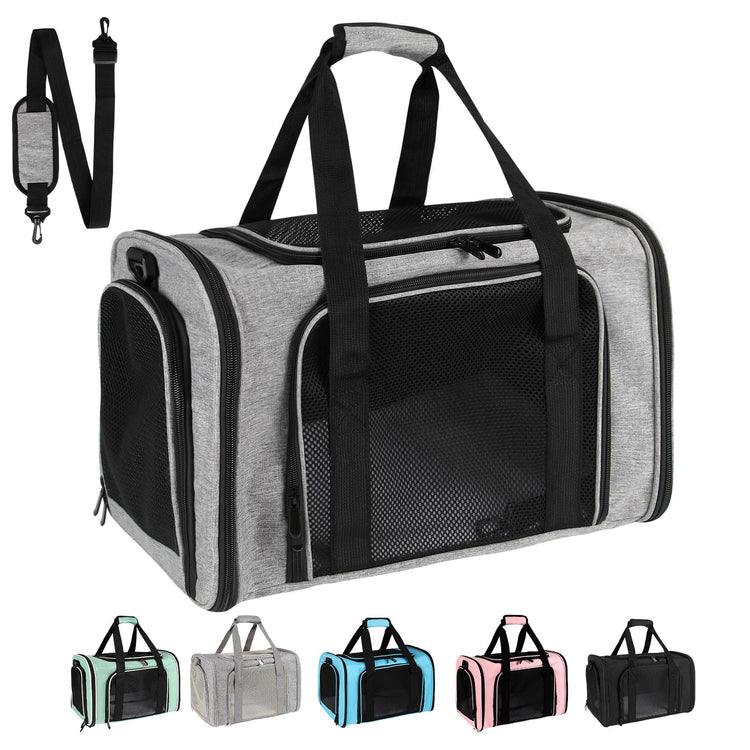 Cat, Dog Carrier for Small Medium Pet Carriers Up to15Lbs, Cats Carrier Soft- Sided Puppy Dogs Bag Portable Foldable Airline Approved Carrier Travel (Green 18 * 11 * 11)