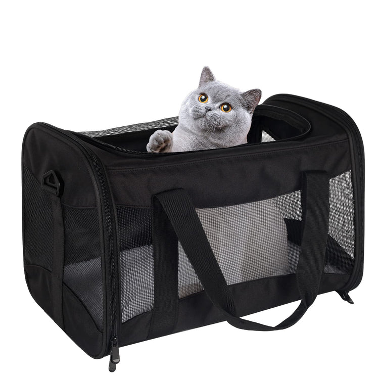 Cat Dog Carriers Soft-Sided Pet Carrier Large Cats for Medium Big Cat Small Dog Puppy up to 16lbs TSA Airline Approved Animal Collapsible Cat Carrier Carriers Travel Carrier Cat Bag (17x11x11)