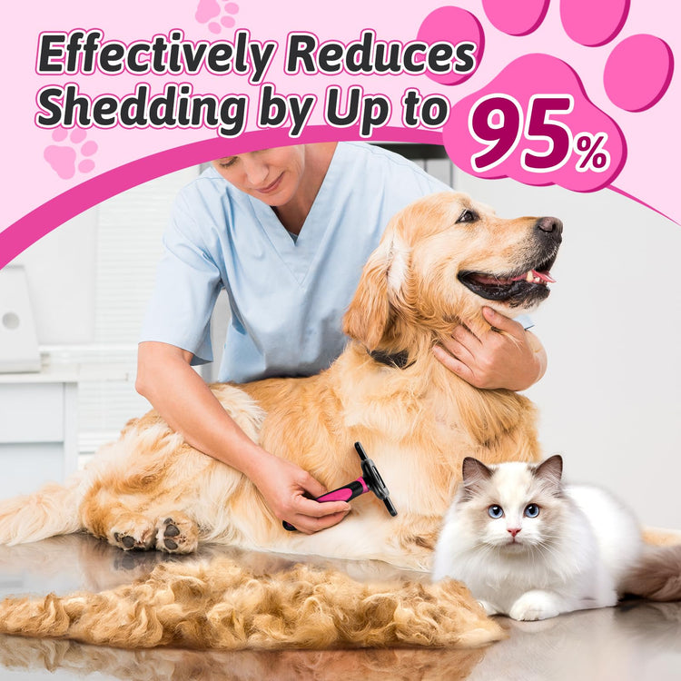 MIU COLOR Pet Grooming Brush, Deshedding Tool for Dogs & Cats, Effectively Reduces Shedding by up to 95% for Short Medium and Long Pet Hair, Purple