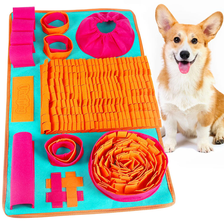 Vivifying Snuffle Mat for Dogs, Interactive Dog Puzzle Toy for Boredom and Mental Stimulation, Enrichment Feeding Game Sniff Mat Helps Slow Eating and Keep Busy