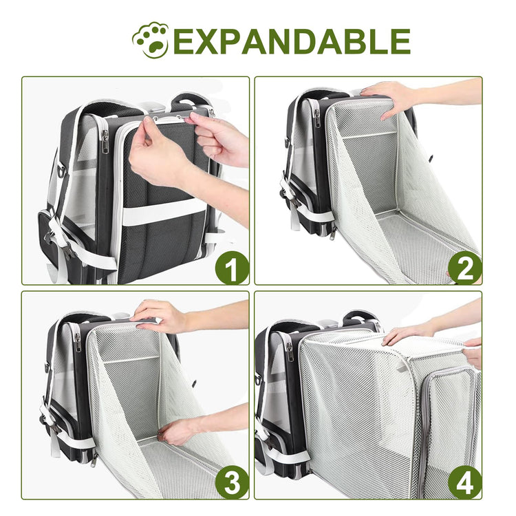 Texsens Innovative Traveler Bubble Backpack Pet Carriers for Cats and Dogs (Black)