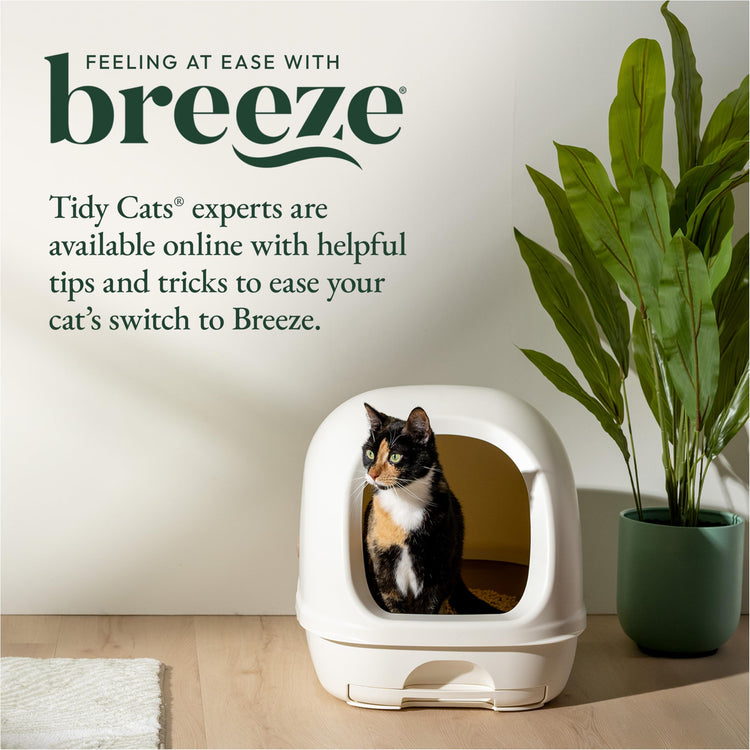 Purina Tidy Cats Litter Box System, BREEZE System Starter Kit Litter Box, Litter Pellets & Pads