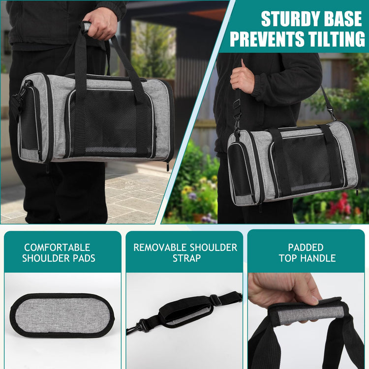 Cat, Dog Carrier for Small Medium Pet Carriers Up to15Lbs, Cats Carrier Soft- Sided Puppy Dogs Bag Portable Foldable Airline Approved Carrier Travel (Green 18 * 11 * 11)