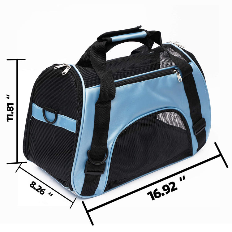 MuchL Pet Carrier Soft-Sided Carriers for Cat Carriers Dog Carrier for Small Medium Cats Dogs Puppies Pet Carrier Airline Approved Cat Dog Pet Travel Carrier (Small, Blue)