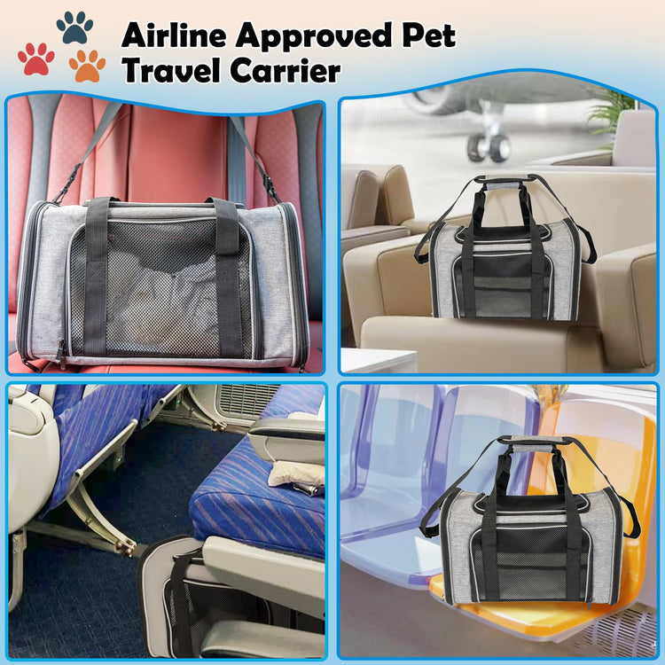 Cat, Dog Carrier for Small Medium Pet Carriers Up to15Lbs, Cats Carrier Soft- Sided Puppy Dogs Bag Portable Foldable Airline Approved Carrier Travel (Green 18 * 11 * 11)