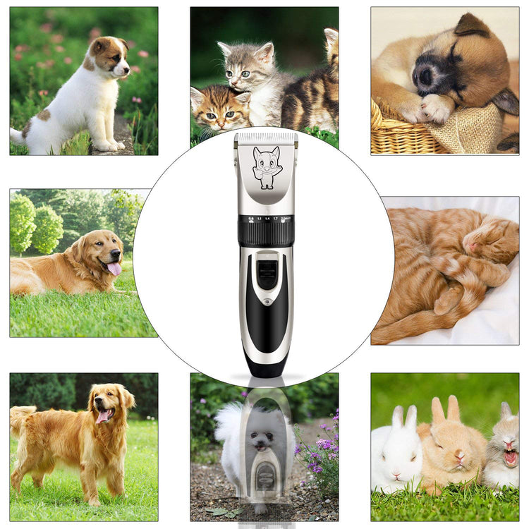 Highdas Dog Clippers for Grooming Low Noise, Cordless Electric Dog Grooming Kit Clippers Rechargeable, Quiet Dog Shaver, Pet Hair Trimmer Kit for Dogs & Cats (Gold)