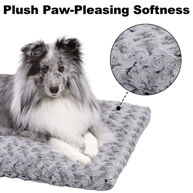 MidWest Homes for Pets XXS QuietTime Deluxe Gray Ombré Swirl Plush Pet Bed, Machine Washable, Non-Skid Bottom, Soft Crate Mat for 18-inch Crates