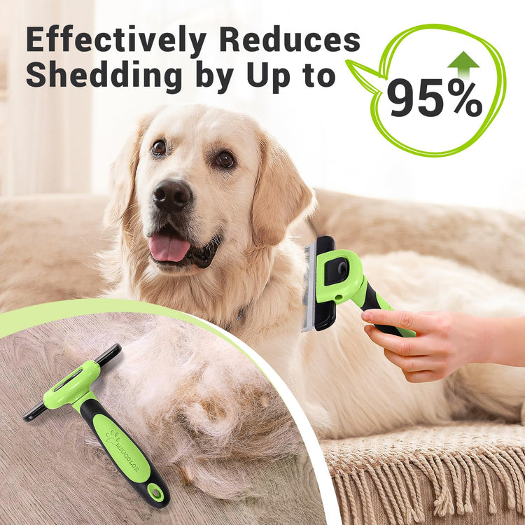 MIU COLOR Pet Grooming Brush, Deshedding Tool for Dogs & Cats, Effectively Reduces Shedding by up to 95% for Short Medium and Long Pet Hair, Purple