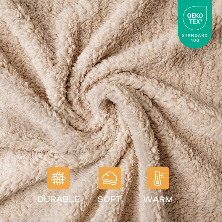 1 Pack 3 Calming Blankets Fluffy Premium Fleece Pet Blanket Soft Sherpa Throw for Dog Puppy Cat Beige Small (23" x16'')
