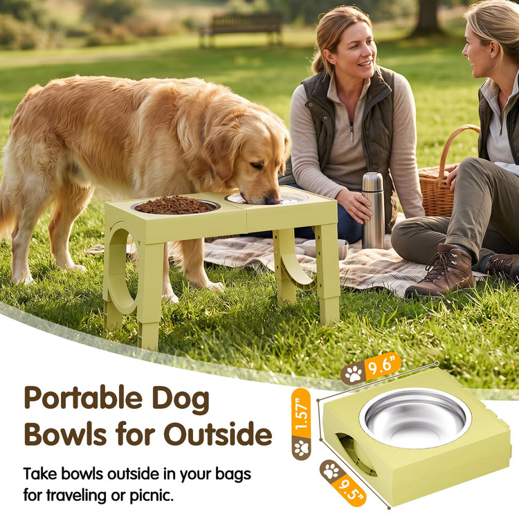 XIAZ Elevated Dog Bowls Large Breed Raised Dogs Bowl Stand Large/Medium Sized Dog Stainless Steel Food Water Bowl Stands 5 Heights Adjustable 9/11/12/14in Black Pet Feeder Dish Station