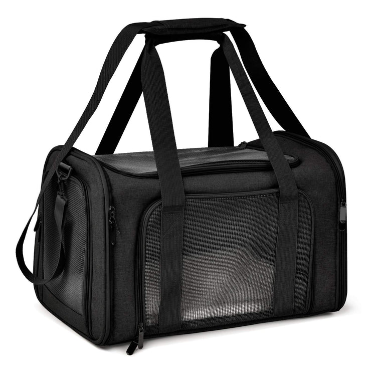 Henkelion Cat Carriers Dog Carrier Pet Carrier For Small / Medium Cats Dogs Puppies (Up To 15lbs), TSA Airline Approved Small Dog Carrier Soft Sided, Collapsible Waterproof Travel Puppy Carrier - Grey