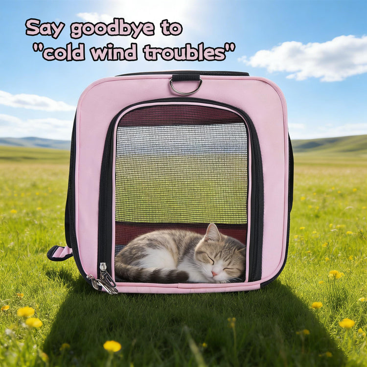 YUNIQUE Soft-Sided Cat & Dog Carrier for Pets Up to 15 Lbs, Airline Approved Collapsible Travel Puppy Carrier with Lightweight Fabric Design (Grey)
