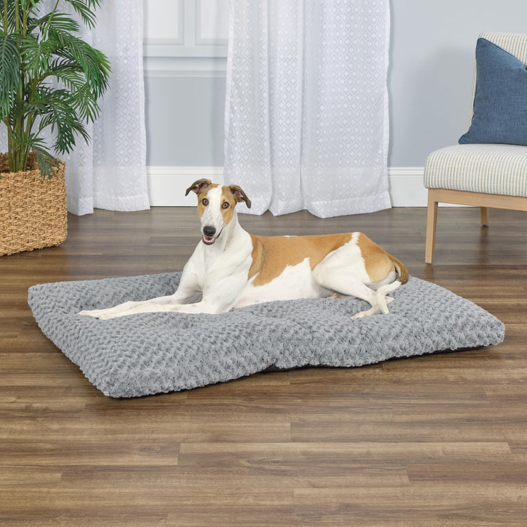 MidWest Homes for Pets XXS QuietTime Deluxe Gray Ombré Swirl Plush Pet Bed, Machine Washable, Non-Skid Bottom, Soft Crate Mat for 18-inch Crates