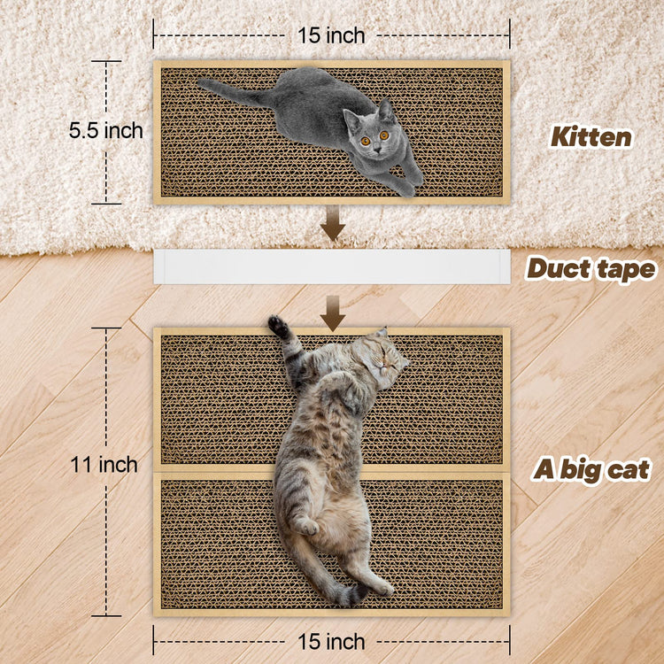 HappyFreeSX Splicing Cat Scratch Pad: Cat Scratchers for Indoor Cats and Kitten, 2 Pack Cat Scratching Pad, Cat Scratcher Cardboard, Scratching Pad, Premium Scratch from Cats, Double-Sided Design