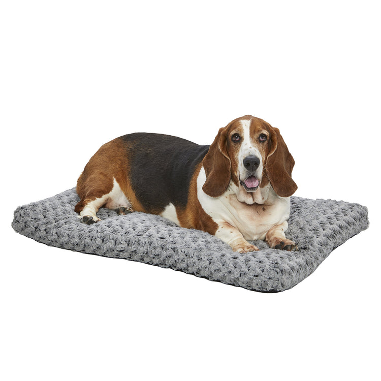 MidWest Homes for Pets XXS QuietTime Deluxe Gray Ombré Swirl Plush Pet Bed, Machine Washable, Non-Skid Bottom, Soft Crate Mat for 18-inch Crates