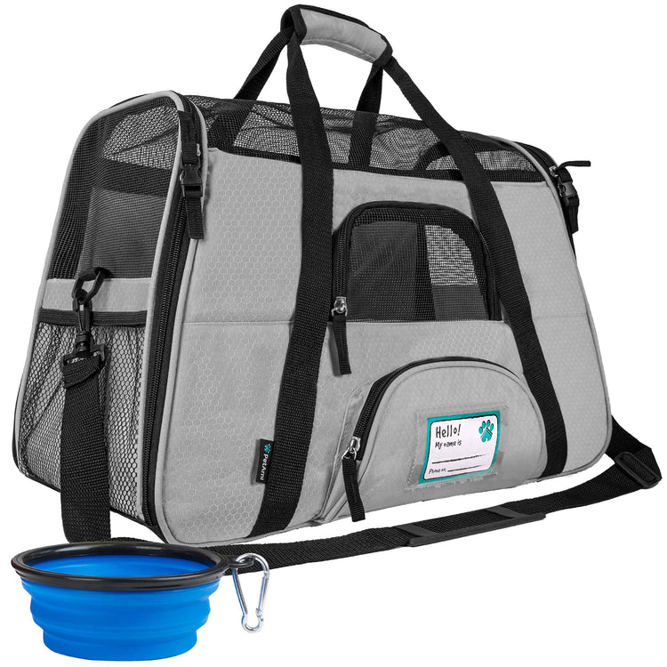 PetAmi Airline Approved Pet Carrier for Cats & Small Dogs, Soft Sided TSA Travel Carrier Bag with Sherpa Bed, Breathable Mesh Ventilation, Collapsible Bowl, Fits Under Seat, Up to 18 lbs, Small Pink