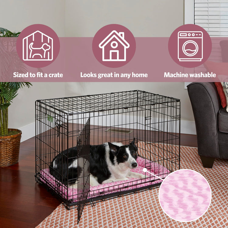 MidWest Homes for Pets QuietTime Fashion XXS Dog Bed - Pink Faux Fur Bolster, Ultra-Soft and Machine Washable, Fits 18-Inch Crates and Carriers, for Small Dogs and Cats