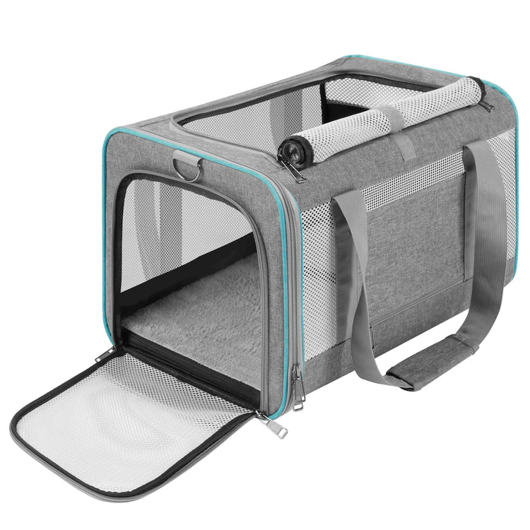 GAPZER Small Dog Carrier Cage Soft Chihuahua / Softshell Big Cat Carrier Maine Coon / Pet Taxi Carrying Bag over 25lbs / Top Loader Travel Kennel Brown