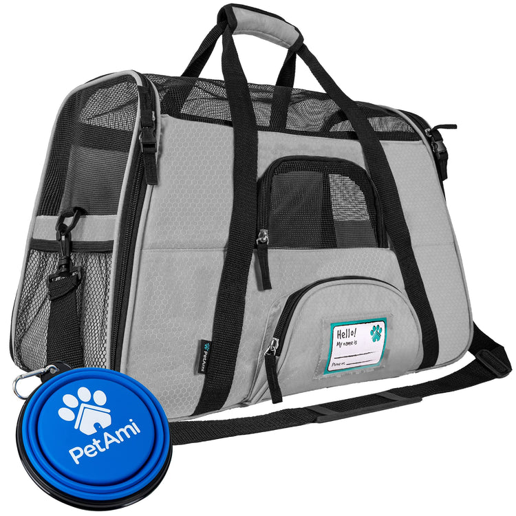 PetAmi Airline Approved Pet Carrier for Cats & Small Dogs, Soft Sided TSA Travel Carrier Bag with Sherpa Bed, Breathable Mesh Ventilation, Collapsible Bowl, Fits Under Seat, Up to 18 lbs, Small Pink