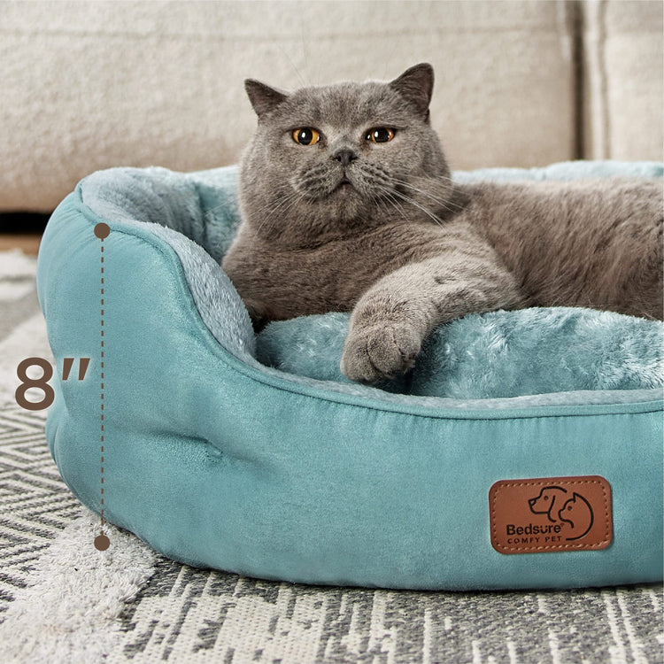 Bedsure Dog Beds for Small Dogs - Round Medium Cat Beds for Indoor Cats, Washable Pet Bed for Puppy and Kitten with Slip-Resistant Bottom, 25 Inches, Taupe