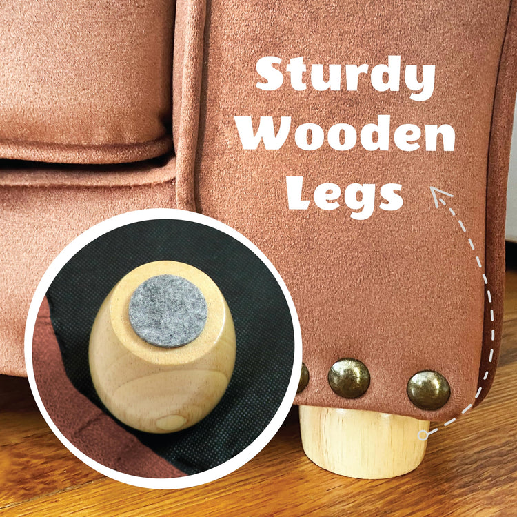 CRITTER SITTERS 33” Faux Suede Ped Bed in Brown, Durable Washable Sofa Couch for Small & Medium Cats & Dogs, Must Have Accessory for Yorkies, Shih Tzus & Frenchies, Kitten & Puppy Essential Furniture