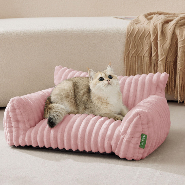 Cute Couch Bed for Pets, Supportive Cat Sofa for Indoor Cats, Small Dog Sofa Bed for Small Dogs, Grey, 24 inches