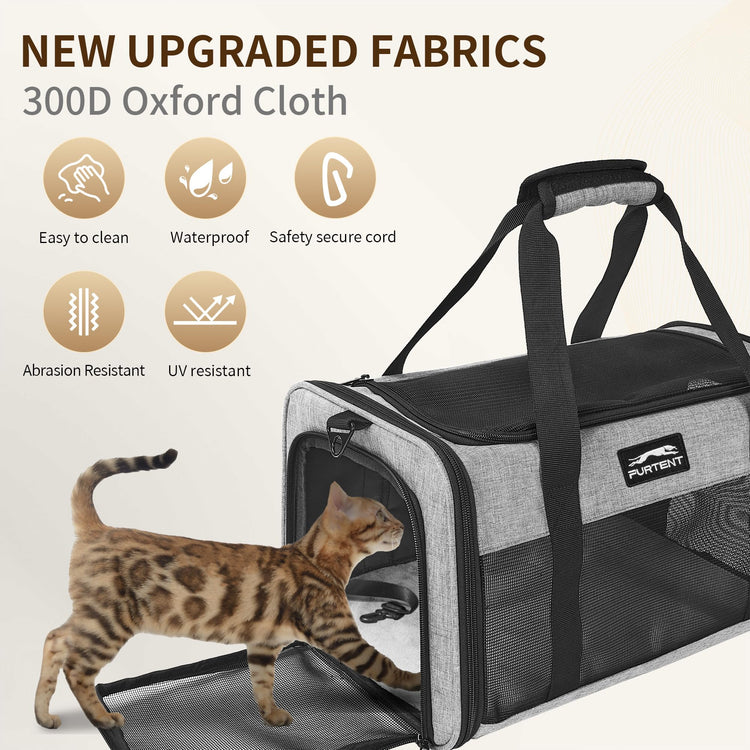 Pet Carrier Airline Approved, Soft Sided Cat Carrier for Small Pets up to 13 lbs, TSA Approved Dog Travel Bag with Foldable Bowl, Portable Soft Sided Pet Carrier for Kittens and Puppies