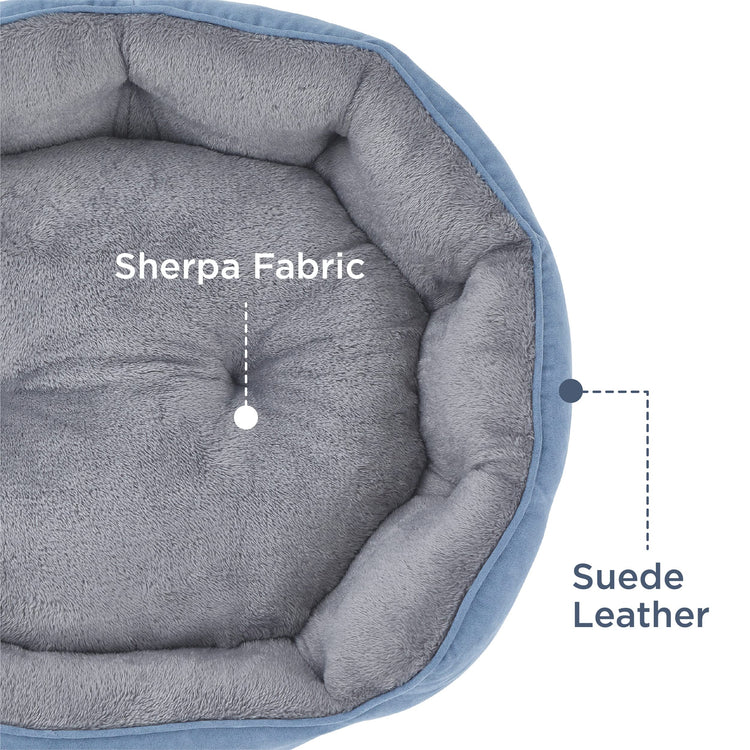 Bedsure Dog Beds for Small Dogs - Round Medium Cat Beds for Indoor Cats, Washable Pet Bed for Puppy and Kitten with Slip-Resistant Bottom, 25 Inches, Taupe