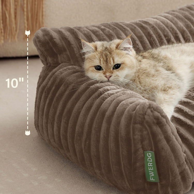 Cute Couch Bed for Pets, Supportive Cat Sofa for Indoor Cats, Small Dog Sofa Bed for Small Dogs, Grey, 24 inches