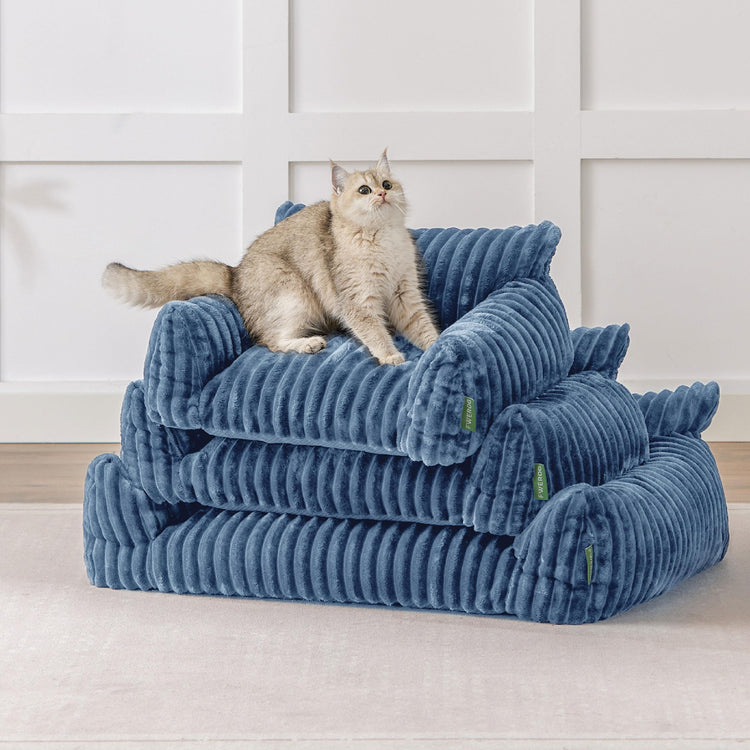 Cute Couch Bed for Pets, Supportive Cat Sofa for Indoor Cats, Small Dog Sofa Bed for Small Dogs, Grey, 24 inches