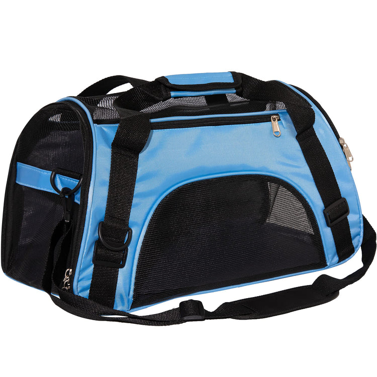 MuchL Pet Carrier Soft-Sided Carriers for Cat Carriers Dog Carrier for Small Medium Cats Dogs Puppies Pet Carrier Airline Approved Cat Dog Pet Travel Carrier (Small, Blue)