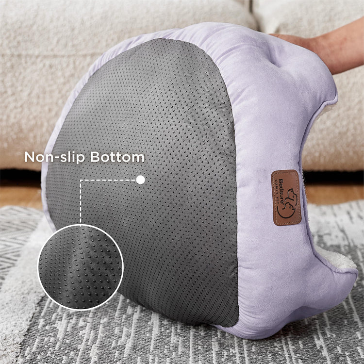 Bedsure Dog Beds for Small Dogs - Round Medium Cat Beds for Indoor Cats, Washable Pet Bed for Puppy and Kitten with Slip-Resistant Bottom, 25 Inches, Taupe