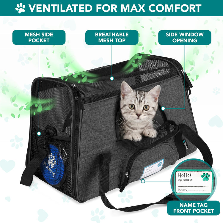 PetAmi Airline Approved Pet Carrier for Cats & Small Dogs, Soft Sided TSA Travel Carrier Bag with Sherpa Bed, Breathable Mesh Ventilation, Collapsible Bowl, Fits Under Seat, Up to 18 lbs, Small Pink