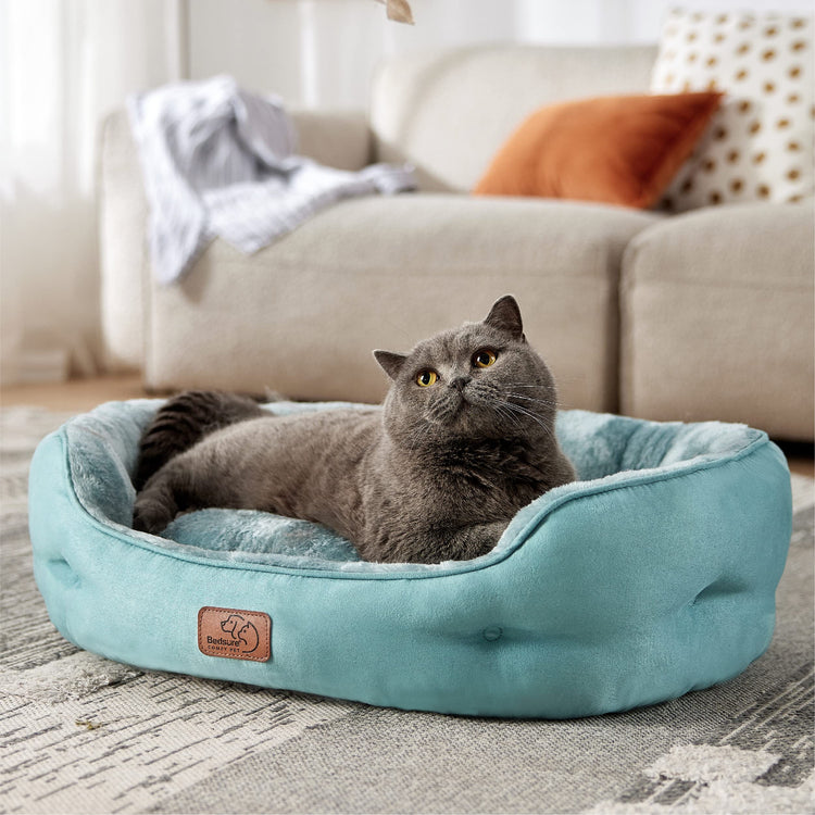 Bedsure Dog Beds for Small Dogs - Round Medium Cat Beds for Indoor Cats, Washable Pet Bed for Puppy and Kitten with Slip-Resistant Bottom, 25 Inches, Taupe