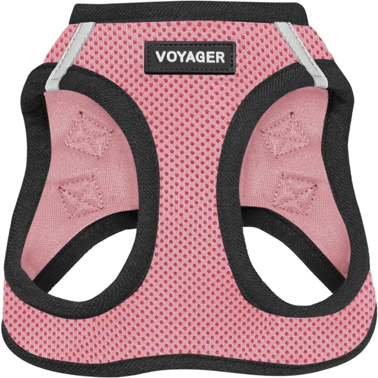 Best Pet Supplies - All Weather Mesh / Plush, Reflective, No Pull Harness for Small, Medium Dogs, Cats - Secure with Hook & Loop Fastener, Buckle, Double D-Rings - Baby Blue/Black Trim, XL