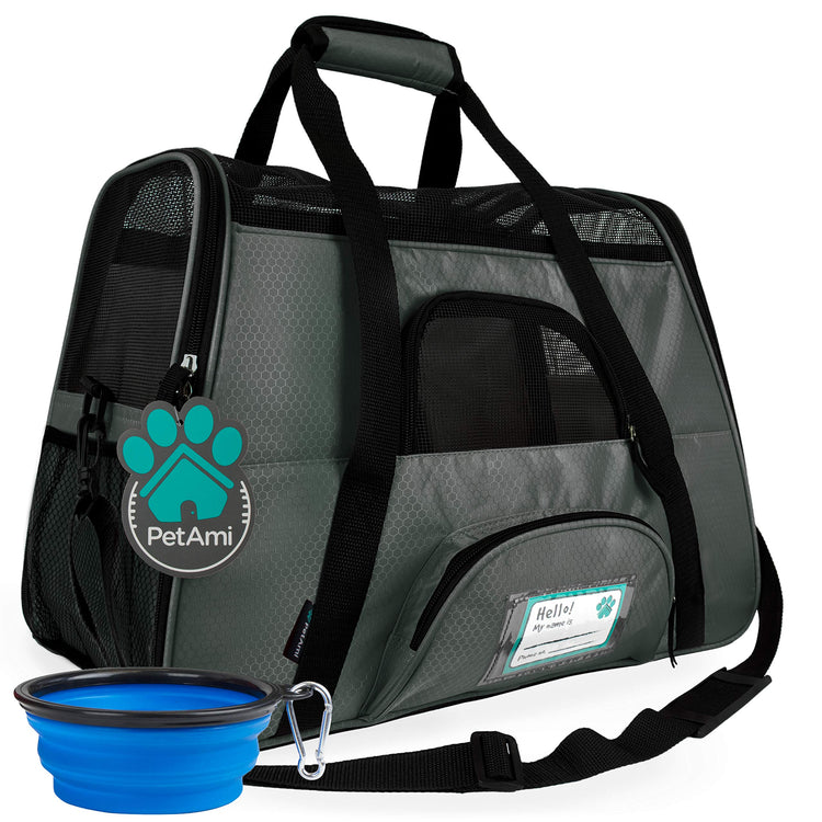 PetAmi Airline Approved Pet Carrier for Cats & Small Dogs, Soft Sided TSA Travel Carrier Bag with Sherpa Bed, Breathable Mesh Ventilation, Collapsible Bowl, Fits Under Seat, Up to 18 lbs, Small Pink